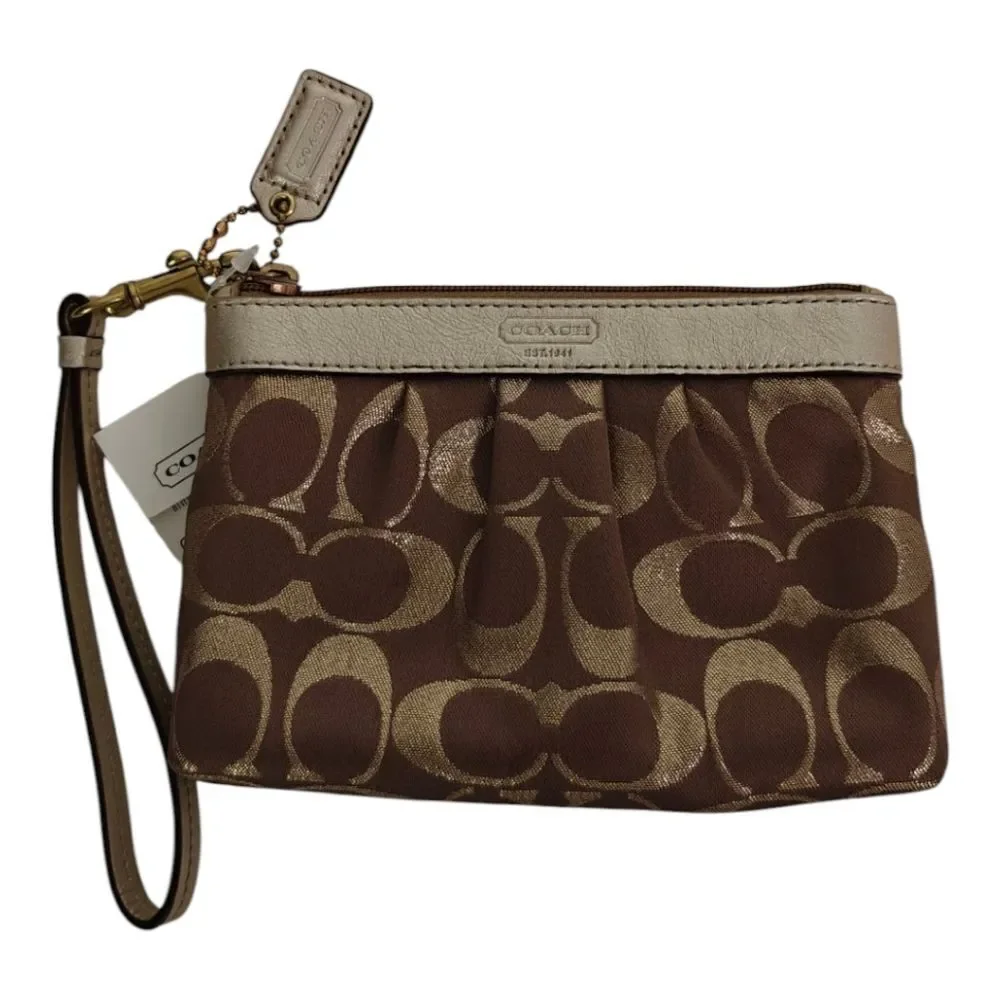 NWT Coach Brown Wristlet Clutch Purse